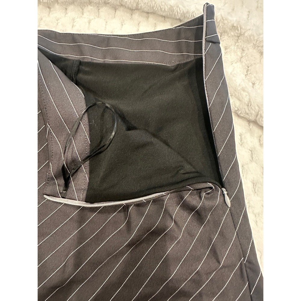 Cider Pinstripe Skort Dark Grey White Pleated Mini Skirt with Built in Shorts S - Picture 6 of 6
